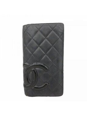 Chanel Wallet Cambon Lambskin Black Silver